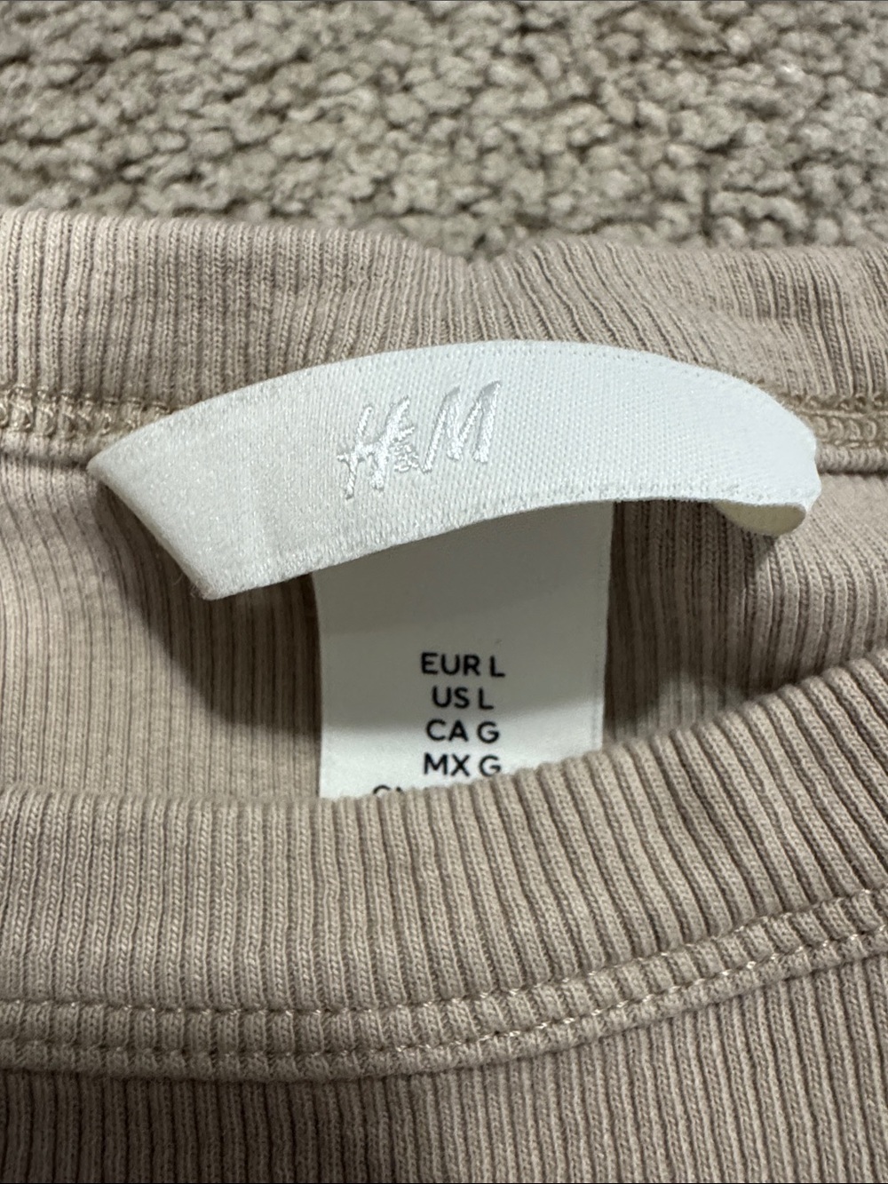 H&M Ribbed Tank Top in Light Beige - Picture 2 of 3